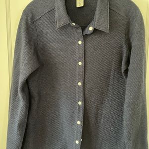 Stio Womens Navy Snap Front Top - Large